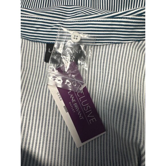 Lane Bryant No Peek Collection Button Down Long Sleeve Shirt Size 24 - Picture 8 of 12